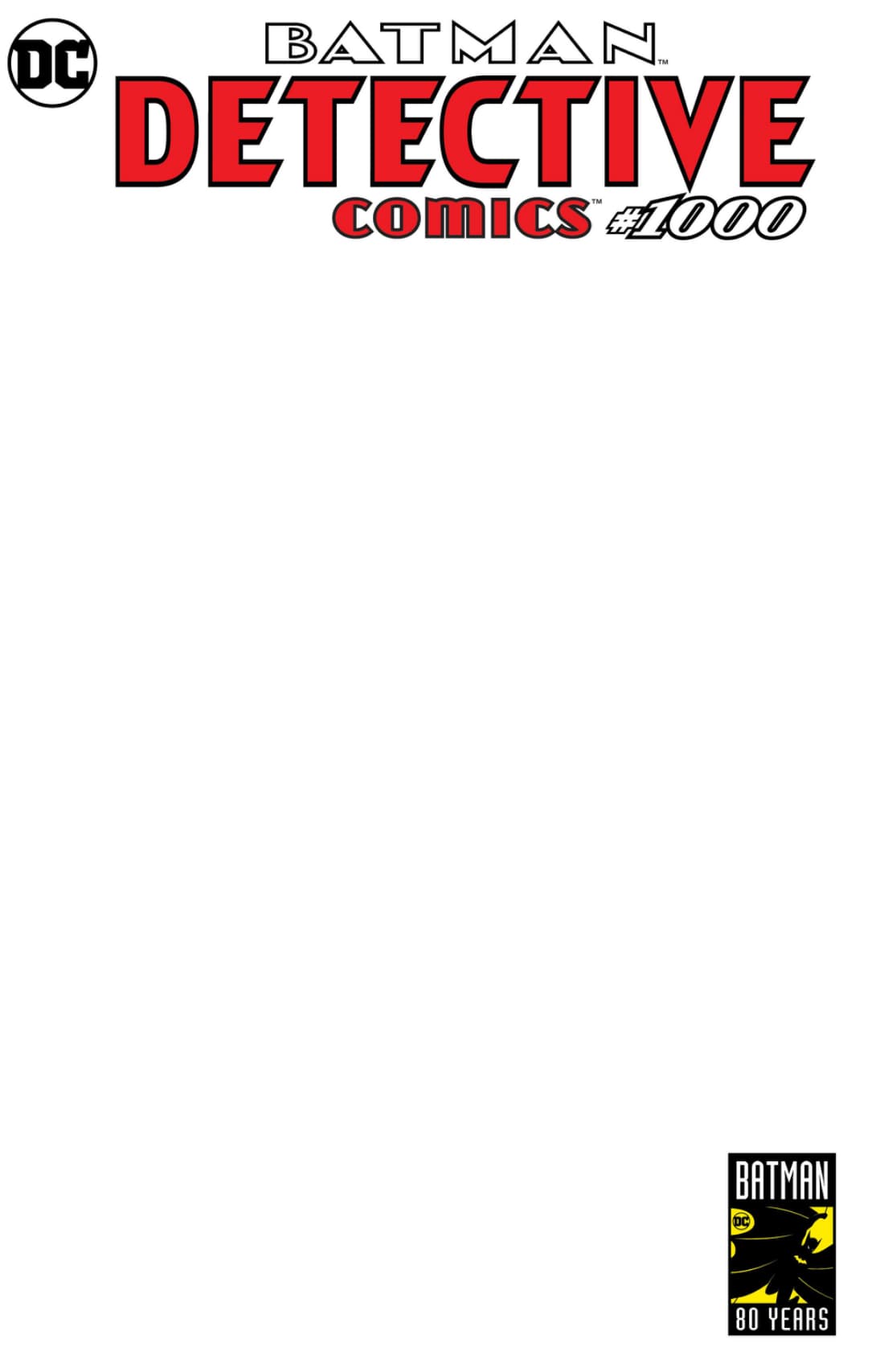 Batman Detective Comics #1000 Blank