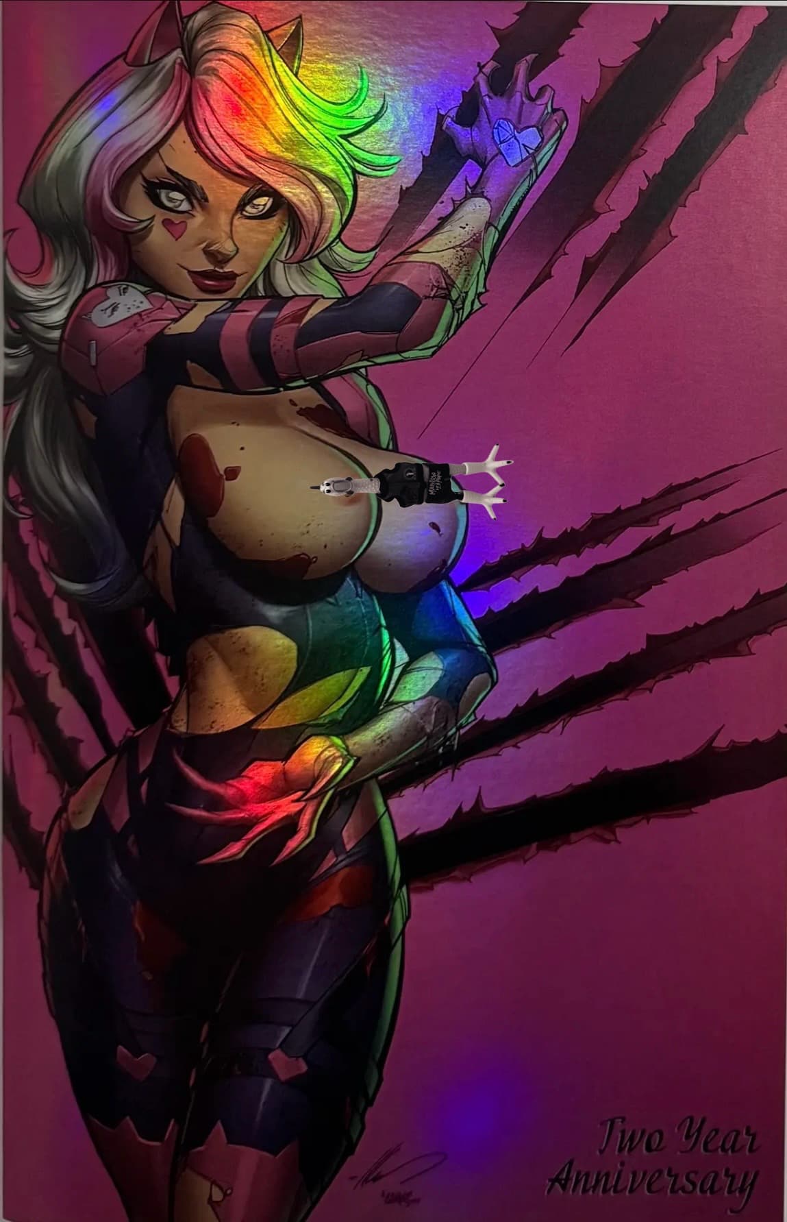 Miss Meow #1 2 Year Anniversary foil Topless